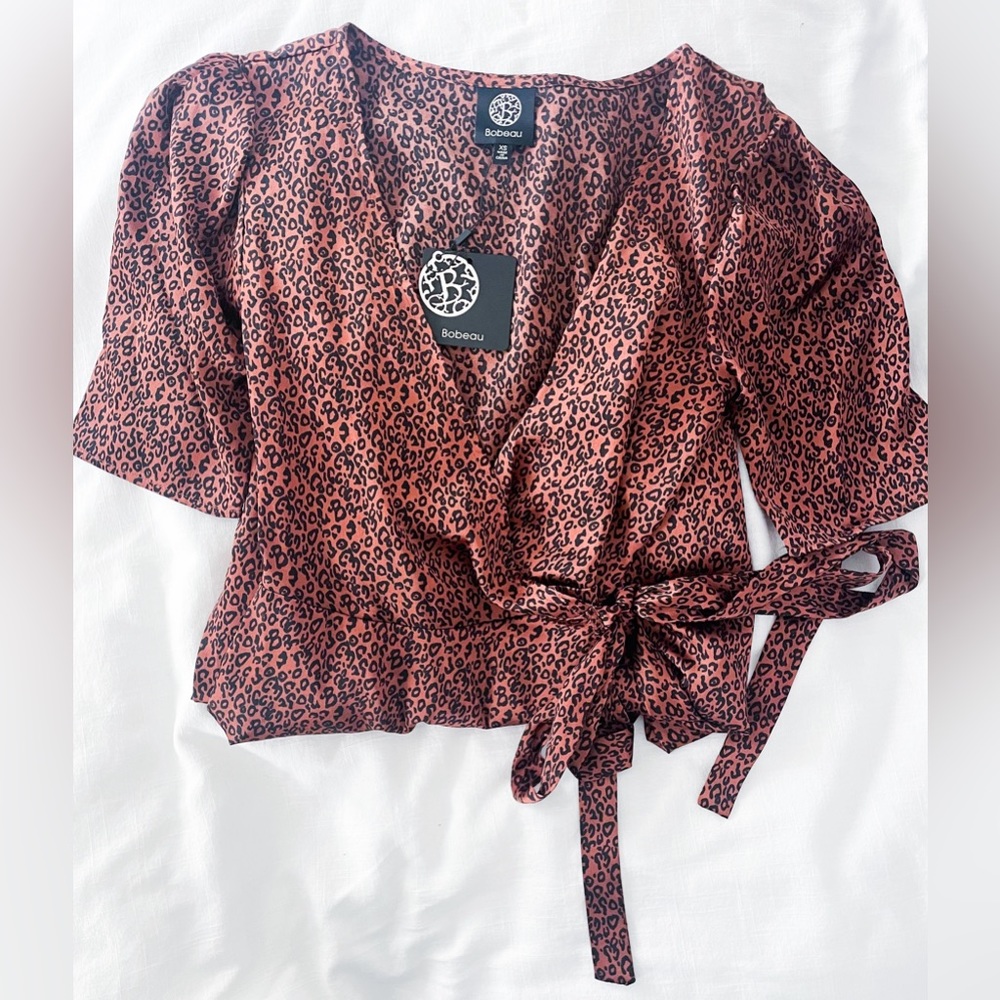 NEVER WORN, TAGS ON! Cheetah print wrap dress